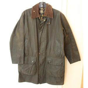Barbour Vintage A200 Border Wax Jacket C38 Small Sage Green Country England